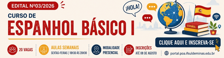 Abertas inscrições para o curso de Espanhol Básico. Inscreva-se! é gratuito!