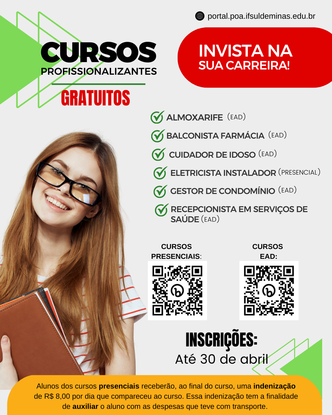 Panfleto cursos profissionalizantes